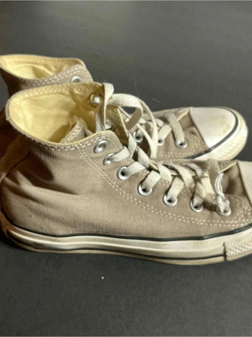 Converse Kids' High-Top Sneakers in Taupe Canvas